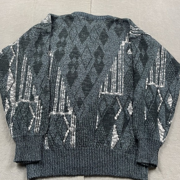 VTG Michael Gerald Sweater Mens Medium Geometric Aztec Cosby Abstract Knit 90s - Picture 7 of 11